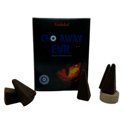 Cones de Espantalho do Diabo GOLOKA Go Away Evil Afaste o mal - Caixa de 10 cones de incenso masala