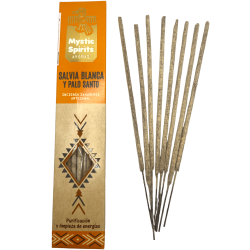 Incienso Sahumerio Salvia Blanca i Palo Santo Mystic Spirits Purificación y Limpieza de Energías - 8 varetes artesanals