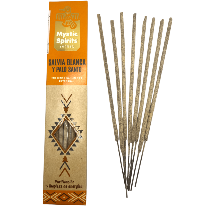 Incense Sahumerio White Sage & Palo Santo Mystic Spirits Purification & Energy Cleansing - 8 craft sticks-MYSTIC SPIRITS-HOSTENATURA