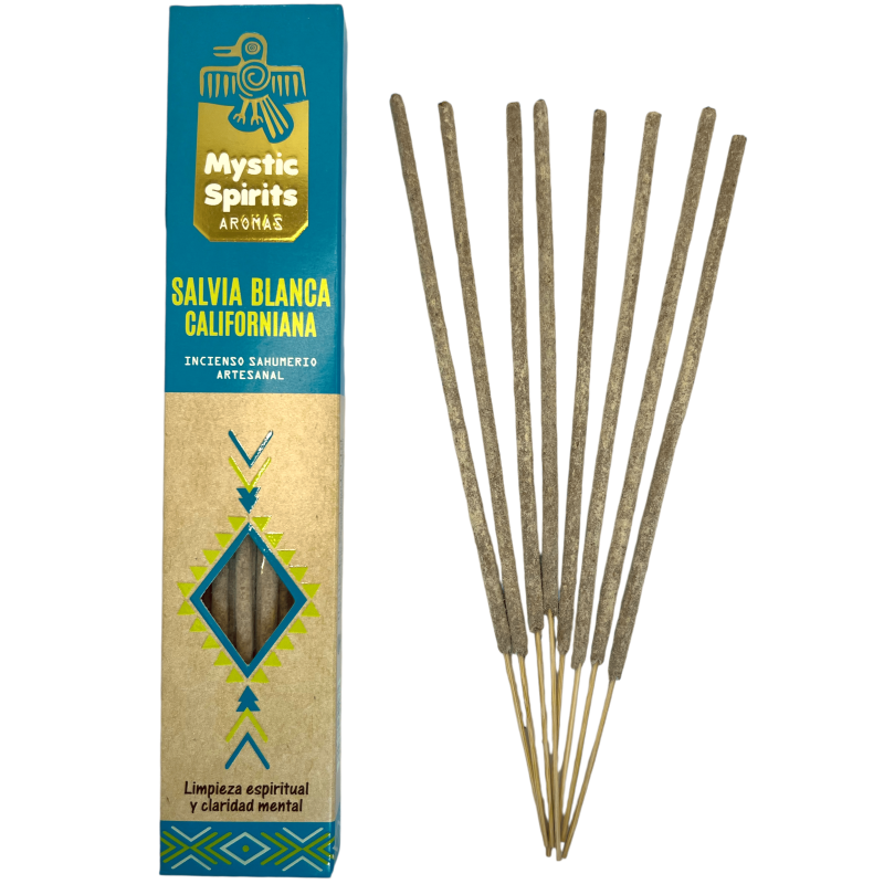 Incense Sahumerio Califiana White Sage Mystic Spirits Spiritual Cleansing and Mental Clarity - 8 craft sticks-MYSTIC SPIRITS-HOSTENATURA