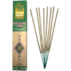 Incense Sahumerio White Sage and Rosemary Mystic Spirits Health and Protection - 8 craft sticks