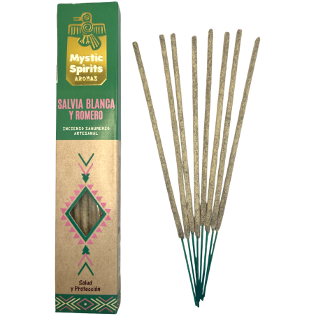 Incienso Sahumerio Salvia Blanca i Romero Mystic Spirits Salut i Protecció - 8 varetes artesanals
