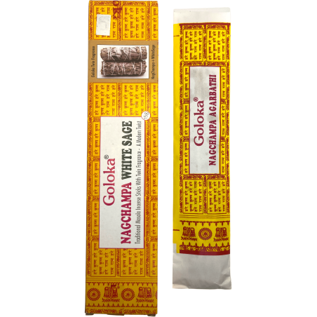 Encens Nag Champa à la Sauge Blanche GOLOKA Parfum Twin - 1 paquet de 15gr.