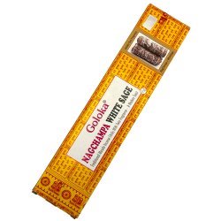 Incenso Nag Champa com Sálvia Branca GOLOKA Fragrância Dupla - 1 embalagem de 15gr.