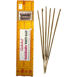 Incenso Nag Champa com Sálvia Branca GOLOKA Fragrância Dupla - 1 embalagem de 15gr.