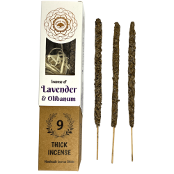 Green Tree Lavender och Frankincense Botanical Incense - 9 tjocka handgjorda örtpinnar