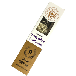 Green Tree Lavender och Frankincense Botanical Incense - 9 tjocka handgjorda örtpinnar