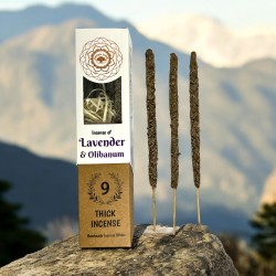 Green Tree Lavender och Frankincense Botanical Incense - 9 tjocka handgjorda örtpinnar