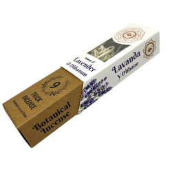 Green Tree Lavender och Frankincense Botanical Incense - 9 tjocka handgjorda örtpinnar