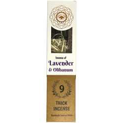 Green Tree Lavender och Frankincense Botanical Incense - 9 tjocka handgjorda örtpinnar