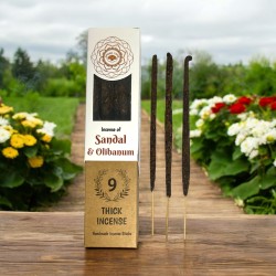 Green Tree Sandalwood & Frankincense Botanical Incense - 9 thick craft herbal sticks