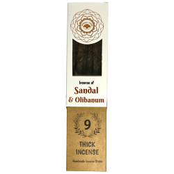 Green Tree Sandalwood & Frankincense Botanical Incense - 9 thick craft herbal sticks