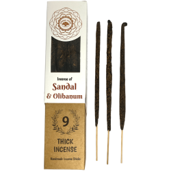 Green Tree Sandalwood & Frankincense Botanical Incense - 9 thick craft herbal sticks