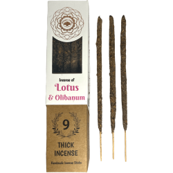 Green Tree Lotus and Frankincense Botanical Incense - 9 thick craft herbal sticks