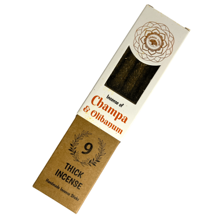 Green Tree Champa and Frankincense Botanical Incense - 9 thick handmade herbal sticks