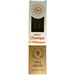 Green Tree Champa and Frankincense Botanical Incense - 9 thick handmade herbal sticks