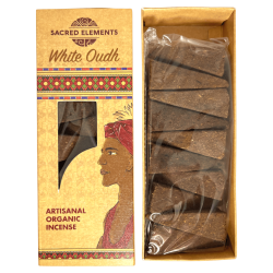 Cons d'Incienso White Oudh Sacred Elements HEM - Cajita amb 10 cons artesans grans d'incís