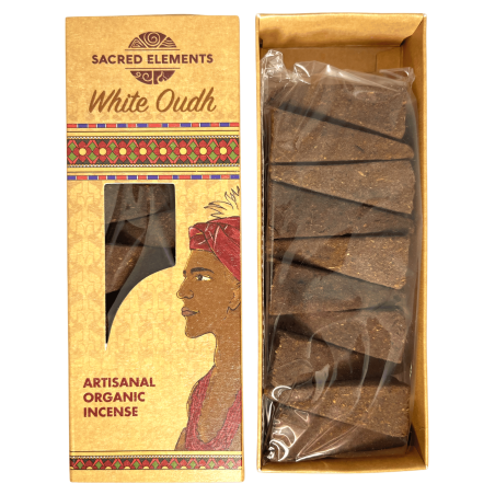 Conos de Incienso White Oudh Sacred Elements HEM - Cajita con 10 conos artesanos grandes de incienso