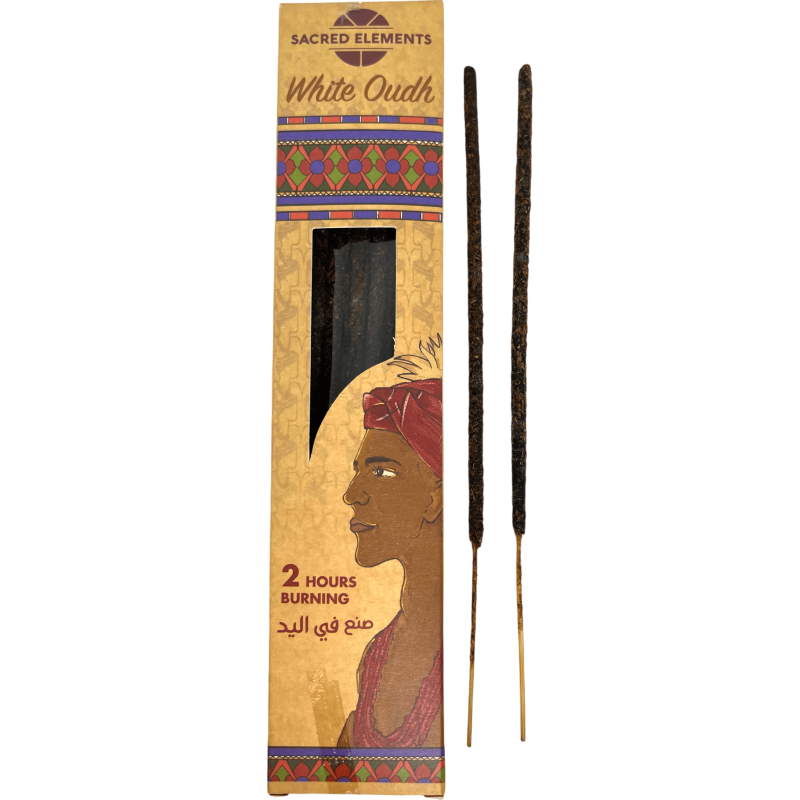 Weißes Oudh Räucherstäbchen SACRED ELEMENTS Weißes Oudh HEM - 8 handwerklich hergestellte Bio-Riegel-Heilige Elemente von HEM Räucherstäbchen-HOSTENATURA