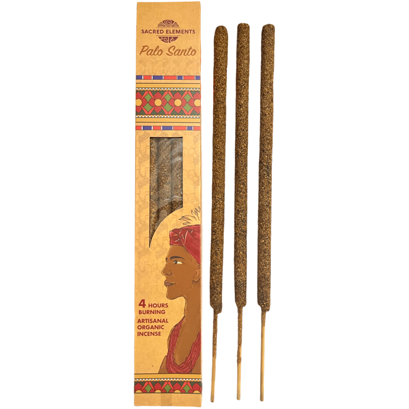 Tămâie de grădină Palo Santo ELEMENTE SACRE HEM Tămâie organică - 3 batoane artizanale foarte mari de 40cm - durată 4h-ELEMENTE SACRE DE TAMĂIE HEM-HOSTENATURA