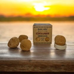 Bombas de Incenso de Canela BANJARA Ativadas Aromatizando Calor, Energia e Prosperidade - Caixa de 5 bombas com suporte