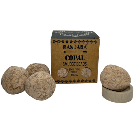 Bombe de tămâie Copal BANJARA Spiritualitate de Dezfumare Activă, Claritate și Conexiune - Cutie cu 5 bombe cu suport