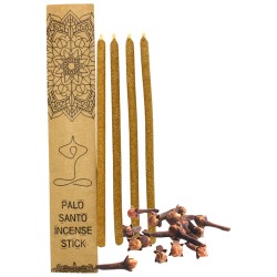 Palo Santo Incense with Artisan Top Premium Clove - 4 thick handmade sticks made in Peru