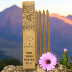 Palo Santo Incense with Violets Artisan Top Premium - 4 thick handmade sticks made in Peru