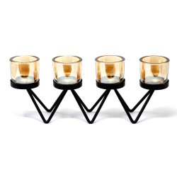 Chandelier en fer - zigzag - 4 tasses