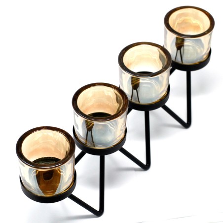 Candelabro de Hierro - zigzag- 4 Tazas  - 2