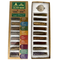 Lollipop Aroma Nature Incense Kit - 9 natural incense lollipop sticks of 30 minutes each - Ecocert Ecoartesanal