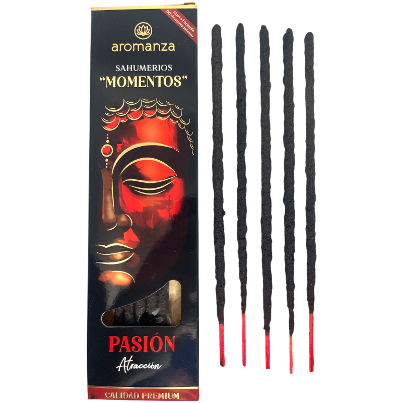 Sahumerio Moments Passion Attraction Encens Aromanza Argentina - 5 bâtonnets épais faits à la main-Sahumerios Moments Aromanza-HOSTENATURA