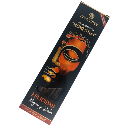 Sahumerio Momentos Felicidad Alegría y Dicha Inciensos Aromanza Argentina - 5 varillas gruesas artesanales