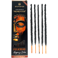 Sahumerio Moments Bonheur, Joie et Félicité Encens Aromanza Argentina - 5 bâtonnets épais faits à la main