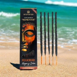 Sahumerio Moments Happiness Joy and Bliss Incense Aromanza Argentina - 5 أعواد سميكة مصنوعة يدويا