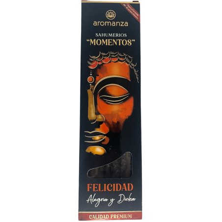 Sahumerio Momentos Felicidad Alegría y Dicha Inciensos Aromanza Argentina - 5 varillas gruesas artesanales