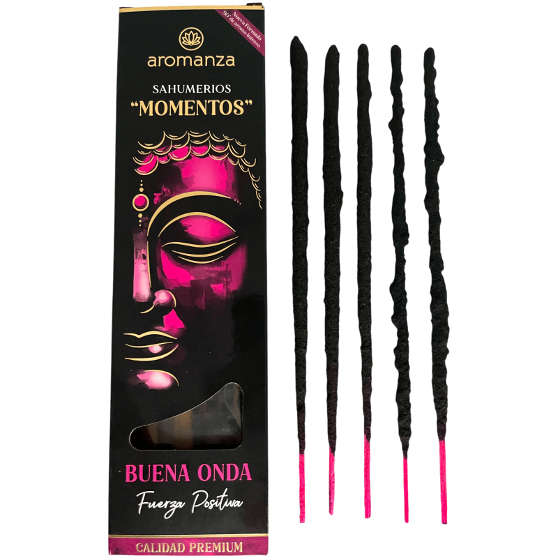 Sahumerio Moments Good Wave Positive Force Incense Aromanza Argentina - 5 أعواد حرفية سميكة-ساهوميريوس لحظات أرومانزا-HOSTENATURA