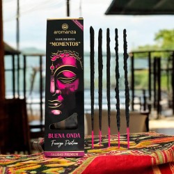 Sahumerio Moments Good Wave Positive Force Incense Aromanza Argentina - 5 أعواد حرفية سميكة