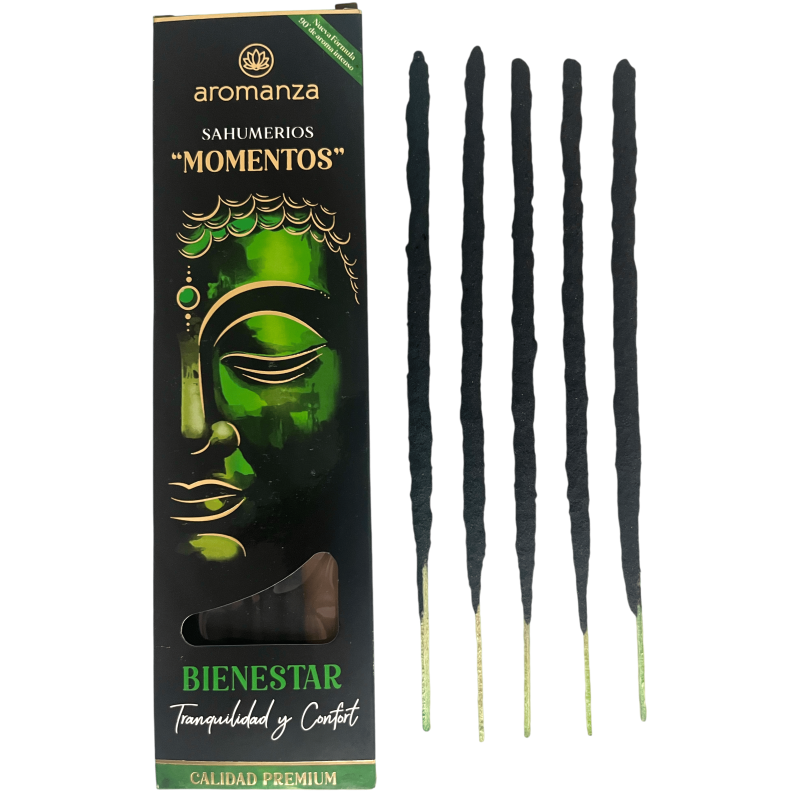 Sahumerio Moments of Well-being Tranquility and Comfort Incense Aromanza Argentina - 5 thick handmade sticks-Sahumerios Moments Aromanza-HOSTENATURA