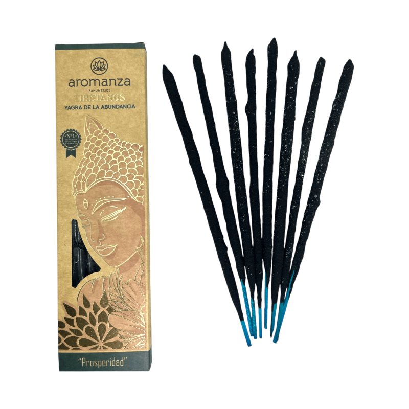 Incenso tibetano Yagra dell'abbondanza Prosperità Incenso Aromanza Argentina - Incenso fatto a mano 8 bastoncini extra spessi-Incenso tibetano di Aromanza Incense Argentina-HOSTENATURA