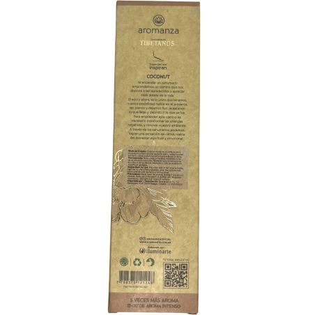 Incienso Tibetano Coco Paz Interior Inciensos Aromanza Argentina - Sahumerio artesanal 8 varillas extra gruesas