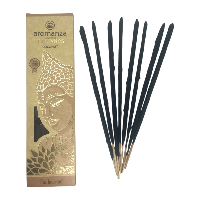 Encens tibétain Coco Interior Peace Incense Aromanza Argentina - Encens fait à la main 8 bâtonnets extra épais-Encens tibétain d'Aromanza Encens Argentine-HOSTENATURA