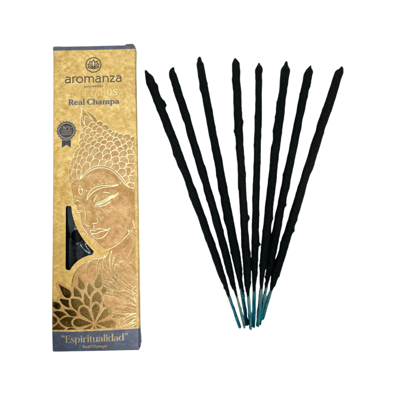 Echte Tibetaanse Wierook Champa Spiritualiteit Wierook Aromanza Argentinië - Ambachtelijke Wierook 8 extra dikke stokjes-Tibetaanse wierook van Aromanza Incense Argentina-HOSTENATURA