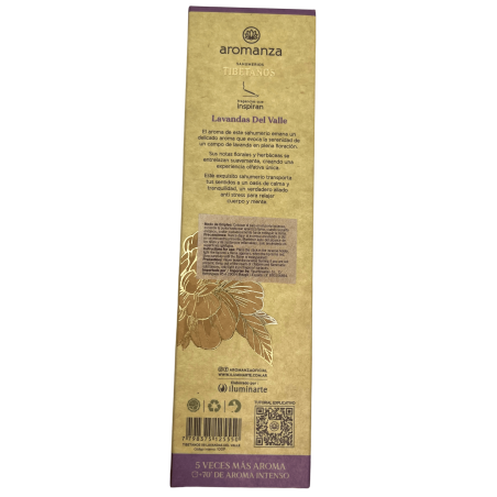 Incienso Tibetano Lavandas del Valle Anti Stress Inciensos Aromanza Argentina - Sahumerio artesanal 8 varillas extra gruesas