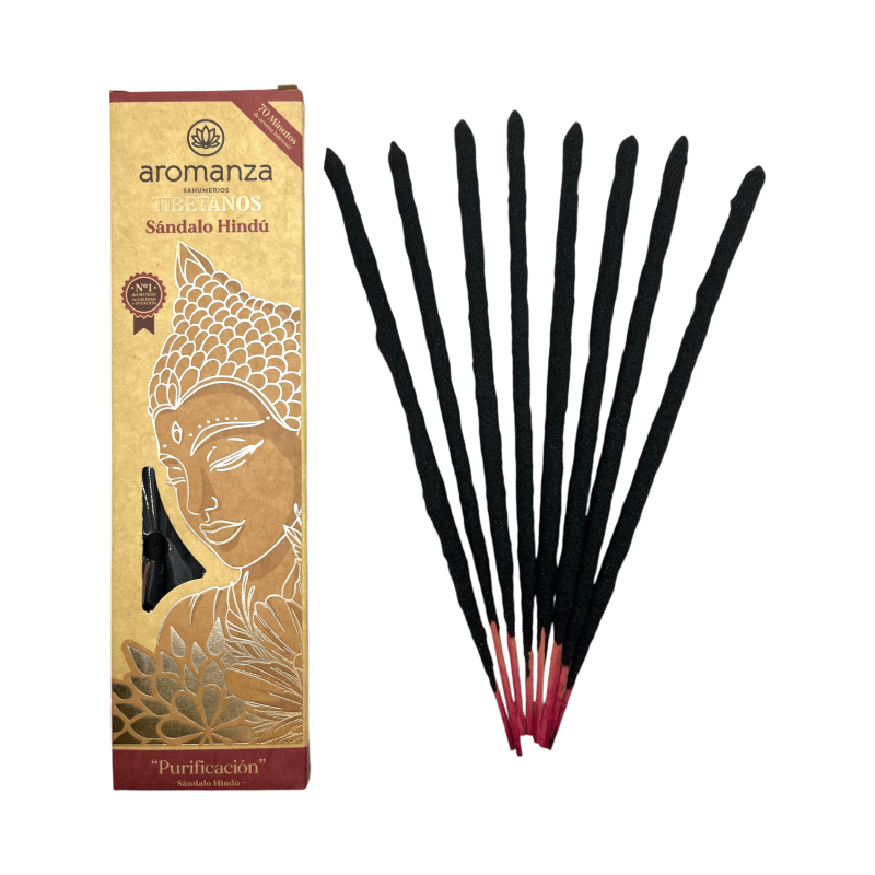 Incenso Tibetano Sandalo Purificazione Indù Incenso Aromanza Argentina - Incenso Fatto a Mano 8 bastoncini extra spessi-Incenso tibetano di Aromanza Incense Argentina-HOSTENATURA