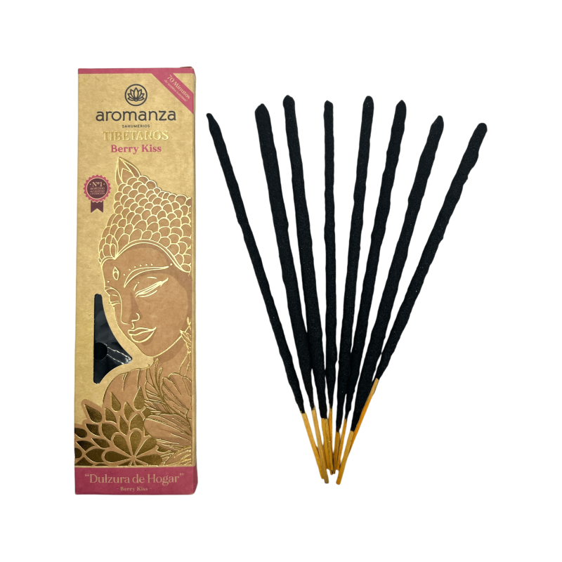 Incenso Tibetano Berry Kiss Home Doçura Incenso Aromanza Argentina - Incenso Feito à Mão 8 varetas extra grossas-Incenso tibetano de Aromanza Incense Argentina-HOSTENATURA