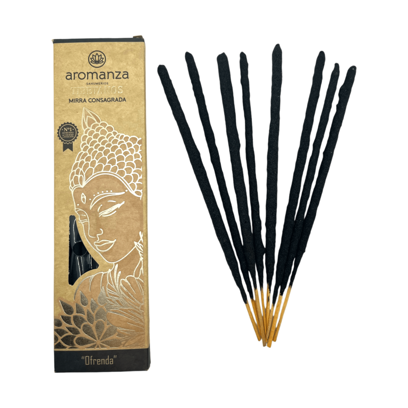 Incenso Tibetano Oferta de Incenso de Mirra Consagrada Aromanza Argentina - Incenso feito à mão 8 varetas extra grossas-Incenso tibetano de Aromanza Incense Argentina-HOSTENATURA