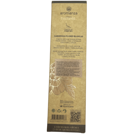Incenso Tibetano Gardenie Fiori Bianchi Incenso Benessere Aromanza Argentina - Incenso Artigianale 8 bastoncini extra spessi