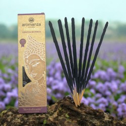 Incienso Tibetano Violetas de Persia Revitalizante Inciensos Aromanza Argentina - Sahumerio artesanal 8 varillas extra gruesas