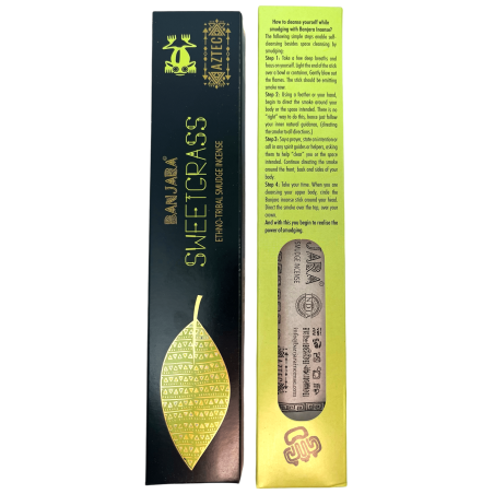 Ethnic Incense Sweet Grass Banjara Aztec Sweetgrass - 1 Pack of 15gr.